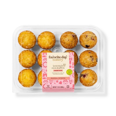 Image of Strawberry & Mixed Berry Lemonade Mini Muffins - 11.9oz/12ct - Favorite Day™