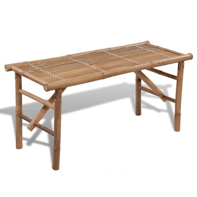 vidaXL Garden Bench Natural Bamboo Bamboo Medium Foldable