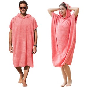 Catalonia Oversized Wearable Beach Towel for Womens Mens, Surf Cape Changing Towel Robe for Adults, Hooded Wetsuit Change Cape, One Size Fits All - 1 of 4