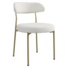 DOMETOUR Set of 2 Upholstered Dining Chairs with Curved Backrest & Metal Legs - 4 of 4