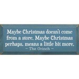 Slickblue Grinch Christmas Quote Wood Sign – Maybe Christmas Means More – Rustic Holiday Wall Decor 7x18, Color Options - 1 of 3