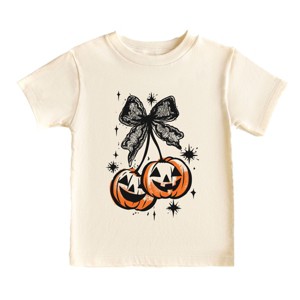 Coquette Pumpkin Cherries - Youth Short Sleeve Graphic T-Shirt and Toddler Short Sleeve Graphic T-Shirt - 1 of 4
