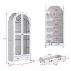 Famapy Arched Glass-Door Display Storage Cabinet Bookshelf – Magnetic Closure + Open Shelves + Drawer - 4 of 4