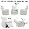 Okak Power Rocking Recliner Chair with Side Pocket 270° Swivel Electric Accent Chair Small Sofa for Living Room Bedroom Home Theater - 4 of 4
