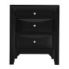 HomeStock Black Nightstand 28x23x17 Contemporary Bedside Table with Three Drawers, Sleek Storage Solution for Modern Bedroom Decor - 4 of 4