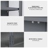 Retro Wall Cabinet with Double Glass Door, 3-Tier Storage, Detachable Shelves Haze Wall Locker,27.6in Storage Cabinet - 4 of 4