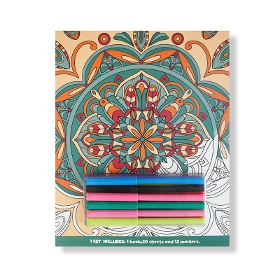 Complex Coloring Book with Markers Mandala - Bullseye's Playground™