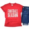 Football Season Block Distressed - Women's Garment Dyed Graphic T-Shirt - 2 of 4