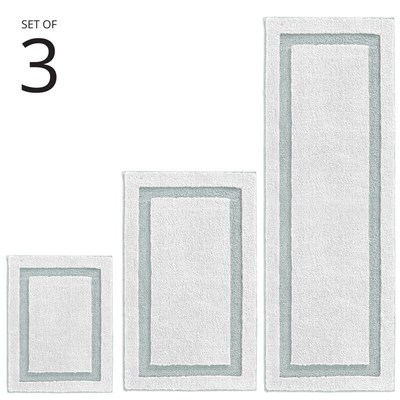 mDesign Non-Slip Microfiber Polyester Spa Mat/Rugs, Set of 3, 2 of 9