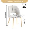 Grungis Boucle Armless Kitchen Chair Set of 2,Upholstered Dining Chairs with Metal Legs and Hollow Back for Dining Room,Kitchen - 3 of 4