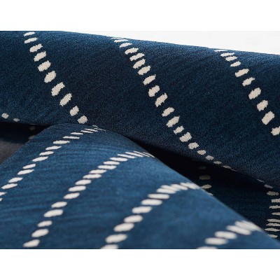 Simba Hand-Tufted Navy Wool Rectangular Rug - 3'6" x 5'6"