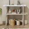 GlasFlength Console Tables Modern Narrow Entryway Table with Marble Effect Top and Open Shelf Elegant for Living Room, Gray, 54"*15"*30" - 2 of 4
