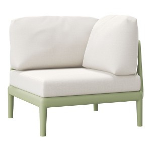 WestinTrends Playa Modern Outdoor Polypropylene Resin Deep Seating Sectional Corner Chair, Green - 1 of 4