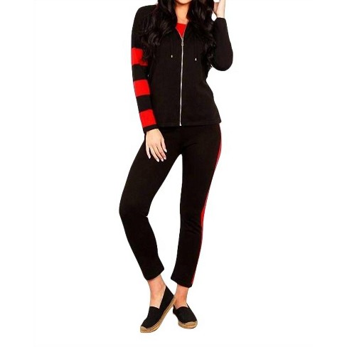 Women's Stripe Zip Hoodie - Angel Apparel - image 1 of 2