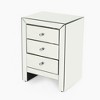 Mirrored Nightstand, Modern Side Table With 3 Drawers, Transparent Desktop, Bedside Table Chest Of Drawers - image 4 of 4