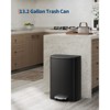 13 Gal and 2.6 Gal Trash Can Combo Set, Kitchen Trash Can and Bathroom Trash Bin with Lid, Step-On Rustproof Garbage Bin with Inner Bucket - 2 of 4