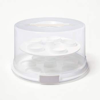 Plastic Rectangle Cupcake Carrier Clear/white/gray - Figmint™ : Target