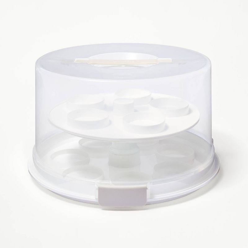 Round Cake Carrier White/Clear - Figmint&#8482;, 1 of 7