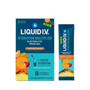 Liquid I.V. Hydration Multiplier Kids' Electrolyte Drink - Tropical Punch - 2.25oz/8ct - 1 of 4