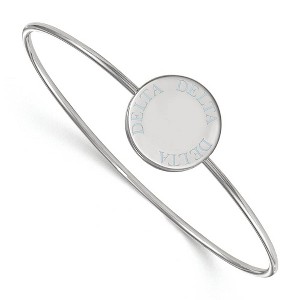 Black Bow Jewelry Sterling Silver Delta Delta Delta Greek Life Bangle Bracelet 7 Inch - 1 of 3