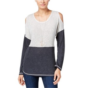 I.N.C International Concepts Womens Colorblocked Knit Sweater, Grey, XX-Large - 1 of 1