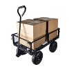 FURNIinspire Wheelbarrows And Lawn Carts Outdoor Steel Frame Wagon Cart Garden Cart, Ideal For Firewood And Yard Debris, Black, 40“*19"*40" - 2 of 4