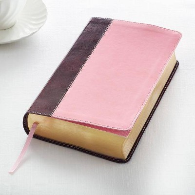 KJV Giant Print Lux-Leather Pink/Brown - Large Print (Leather Bound)