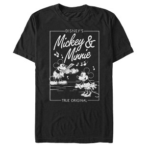 Men's Mickey & Friends Playing Violin Music Poster T-Shirt - 1 of 4