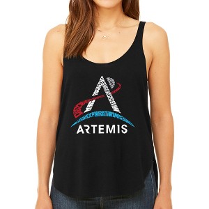 LA Pop Art NASA Artemis Logo - Women's Premium Word Art Flowy Tank Top - 1 of 4