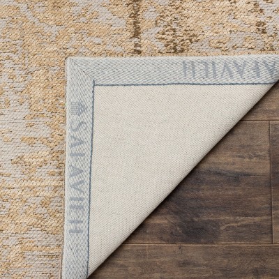 Classic Sand Floral Flat Woven Cotton Area Rug