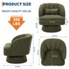 Modern Swivel Barrel Accent Chair, 360° Teddy/Velvet Fabric Upholstered Armchair with Striped Backrest & Plush Padding, Comfy Round Lounge Chair - 2 of 4