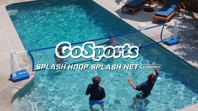 Blue and White 2-in-1 Pool Basketball Hoop & Volleyball Net Set