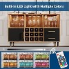 COZONY 47in Wine Bar Cabinet with LED Lights & Charging, Modern Home Bar with Wine Rack & Storage - 3 of 4