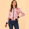 INSPIRE CHIC Women's Stand Collar Floral Prints Zip Up Lightweight Short Jacket - 2 of 4