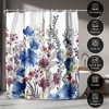71x74 Blue Floral Shower Curtain - 100% Polyester - Water-Resistant Bath Curtain - 4 of 4