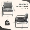 Kumasinova Chenille Accent Chair,Upholstered Living Room Chairs with Metal Frame,Storage Pocket,Comfy Reading Armchair for Bedroom,Apartment - 3 of 4