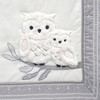 Lambs & Ivy Luna White/Gray Celestial Owl 4-Piece Nursery Baby Crib Bedding Set - 3 of 4