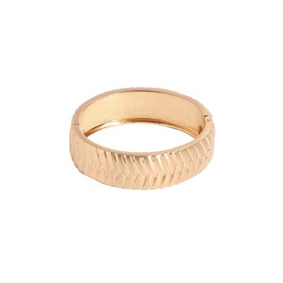 SOHI Women's California Gold Metallic Herringbone Bracelet