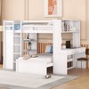 VYNXARIA Full size Loft Bed with a twin size Stand-alone bed, Shelves,Desk,and Wardrobe£¬White - 2 of 4
