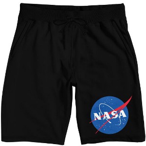 NASA Logo Men's Black Sleep Pajama Shorts - 1 of 4