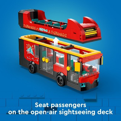 LEGO City Red Double-Decker Sightseeing Bus Toy Set