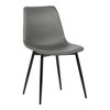 Armen Living,Monte Dining Chair in Gray Faux Leather with Black Metal Legs Set Of 2 - 2 of 4