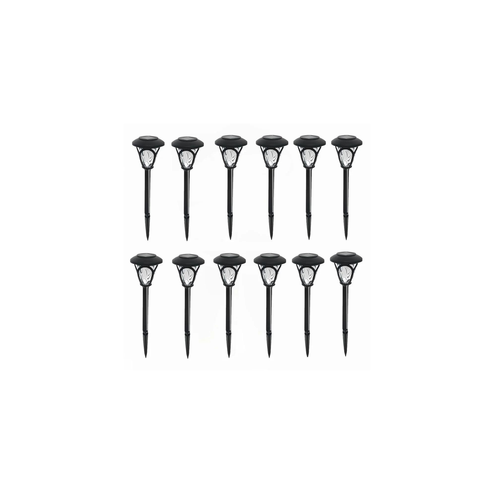 Swtroom 12 Packs Solar Pathway Lights Solar Lights Outdoor Ground Lights 12 Hrs Solar Powered Lights Auto On Off