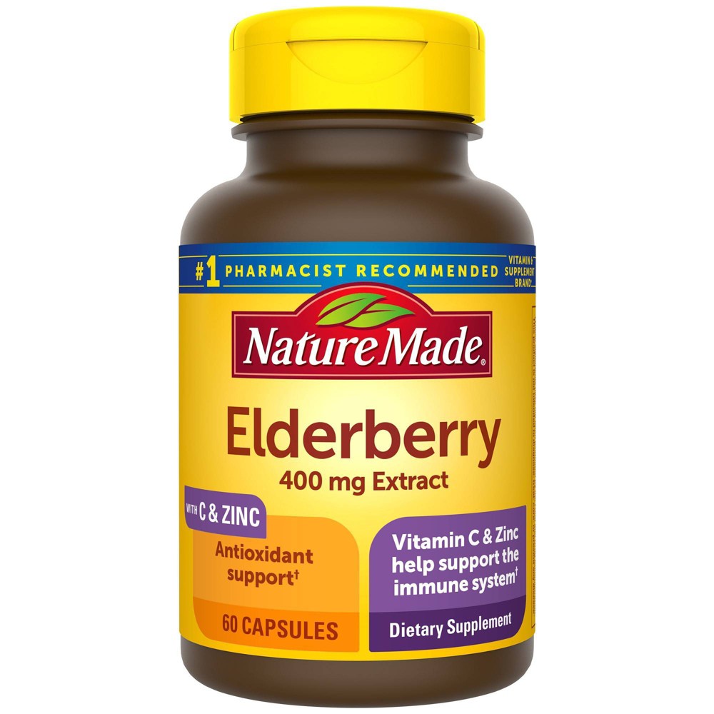 Photos - Vitamins & Minerals Nature Made Elderberry Capsules - 60ct