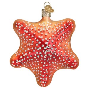 Old World Christmas Blown Glass Ornament, Red Starfish - 1 of 4