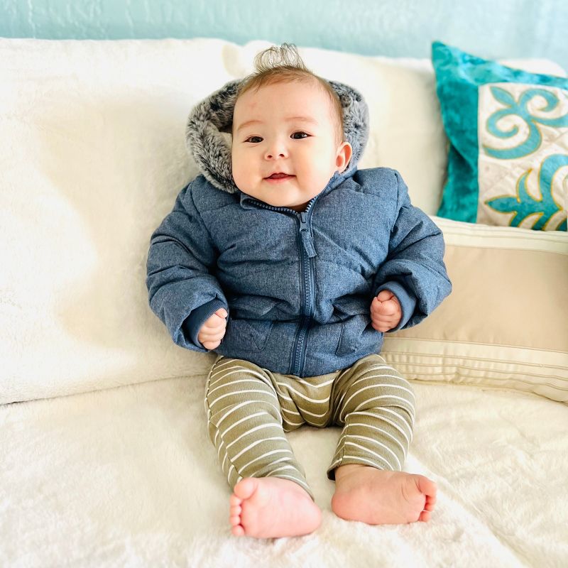Rokka&Rolla Infant Toddler Boys' Puffer Coat Baby Hooded Winter Jacket, 5 of 10
