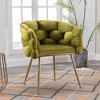 PAGED Luxury Accent Chair Comfy Reading Chair Velvet Single Sofa Chair with Unique Knitting Process for Living Room - 3 of 4