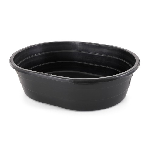 Little Giant St15 15 Gallon Molded Poly Plastic Oval Stock Water Tank Trough  For Cattle, Horses, And Other Livestock Animals, Black (2 Pack) : Target