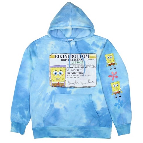 Spongebob Squarepants Men s Bikini Bottom Drivers License Pullover Hoodie s Blue Target