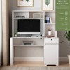 Computer Desk With Hutch and Bookshelf, Farmhouse Home Office Desk Writing Table With Drawer, 3 AC Outlets And 2 USB Charging Ports - 2 of 4
